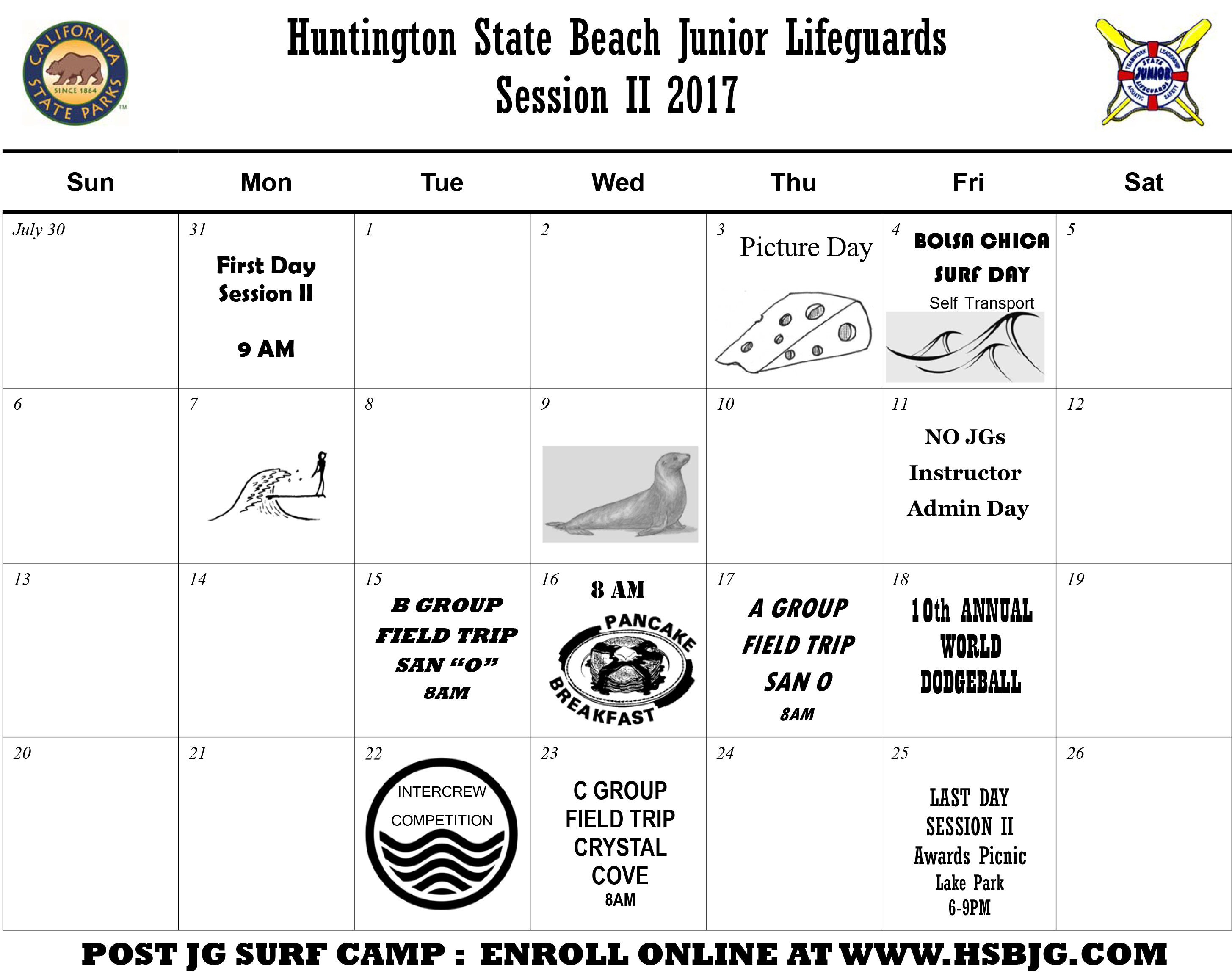Huntington Beach Session II Calendar Huntington State Beach Junior