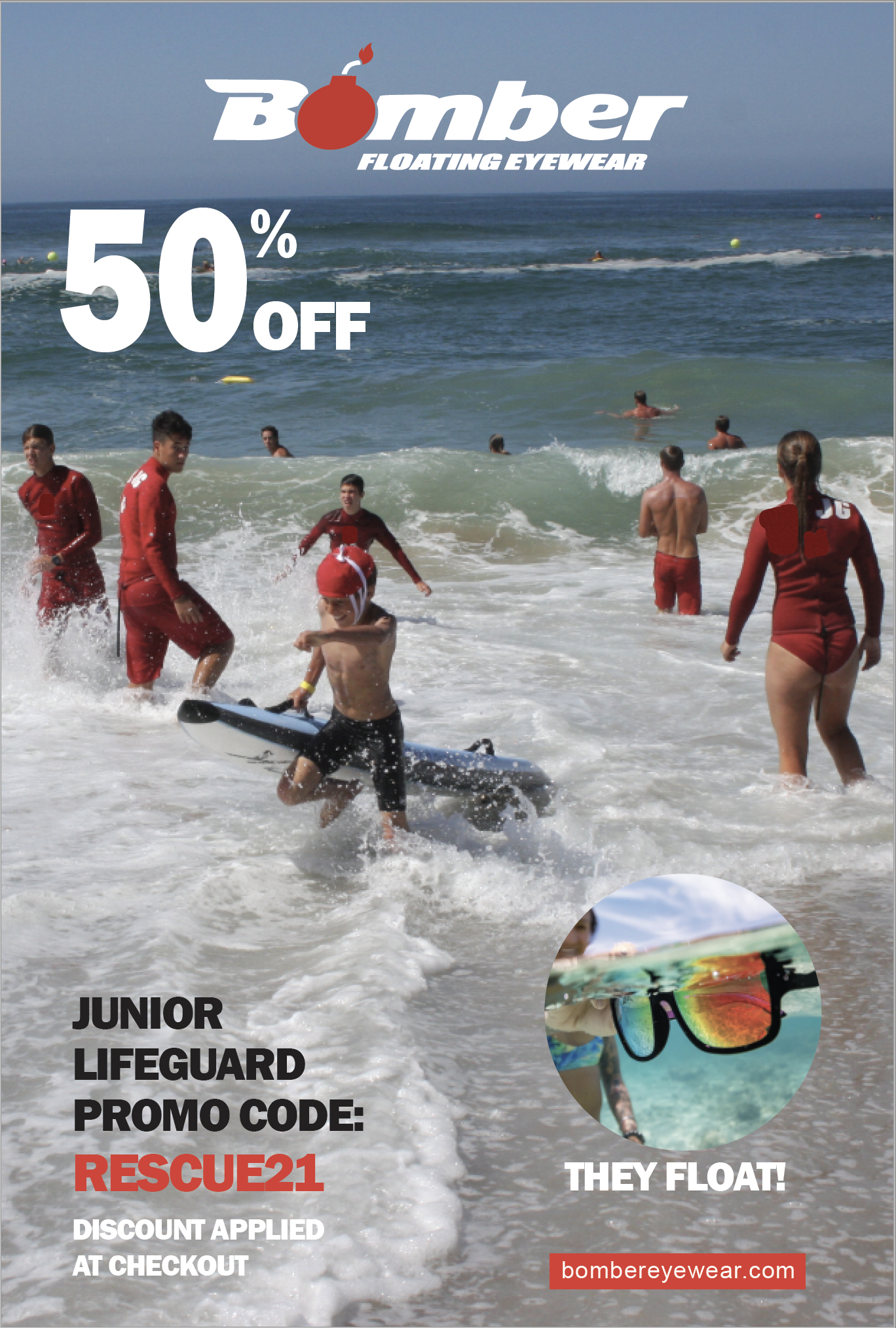 Bomber Floating Eyewear 50% Off For The Junior Guards!